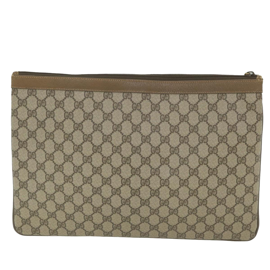GUCCI GG Supreme Documents Case Clutch Bag Beige 017 098 0025 yk9467