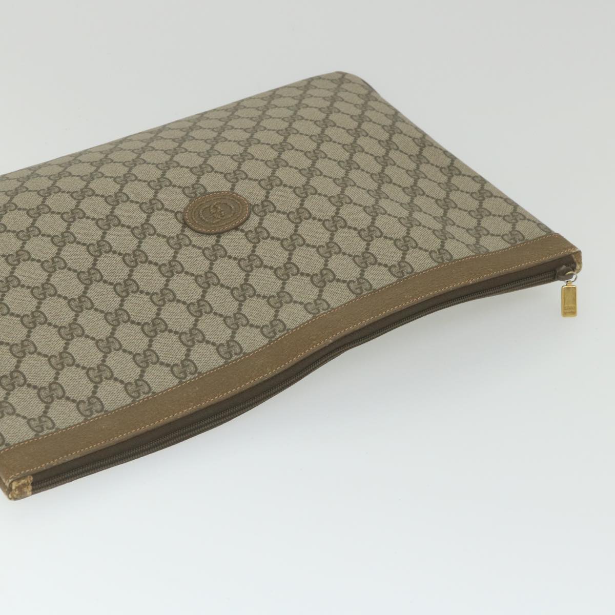 GUCCI GG Supreme Documents Case Clutch Bag Beige 017 098 0025 yk9467