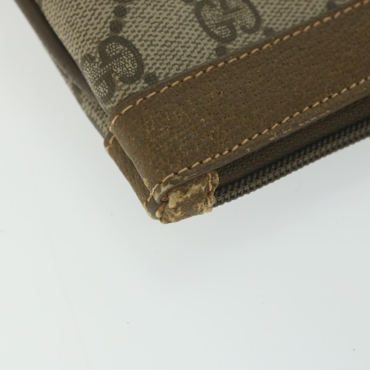 GUCCI GG Supreme Documents Case Clutch Bag Beige 017 098 0025 yk9467