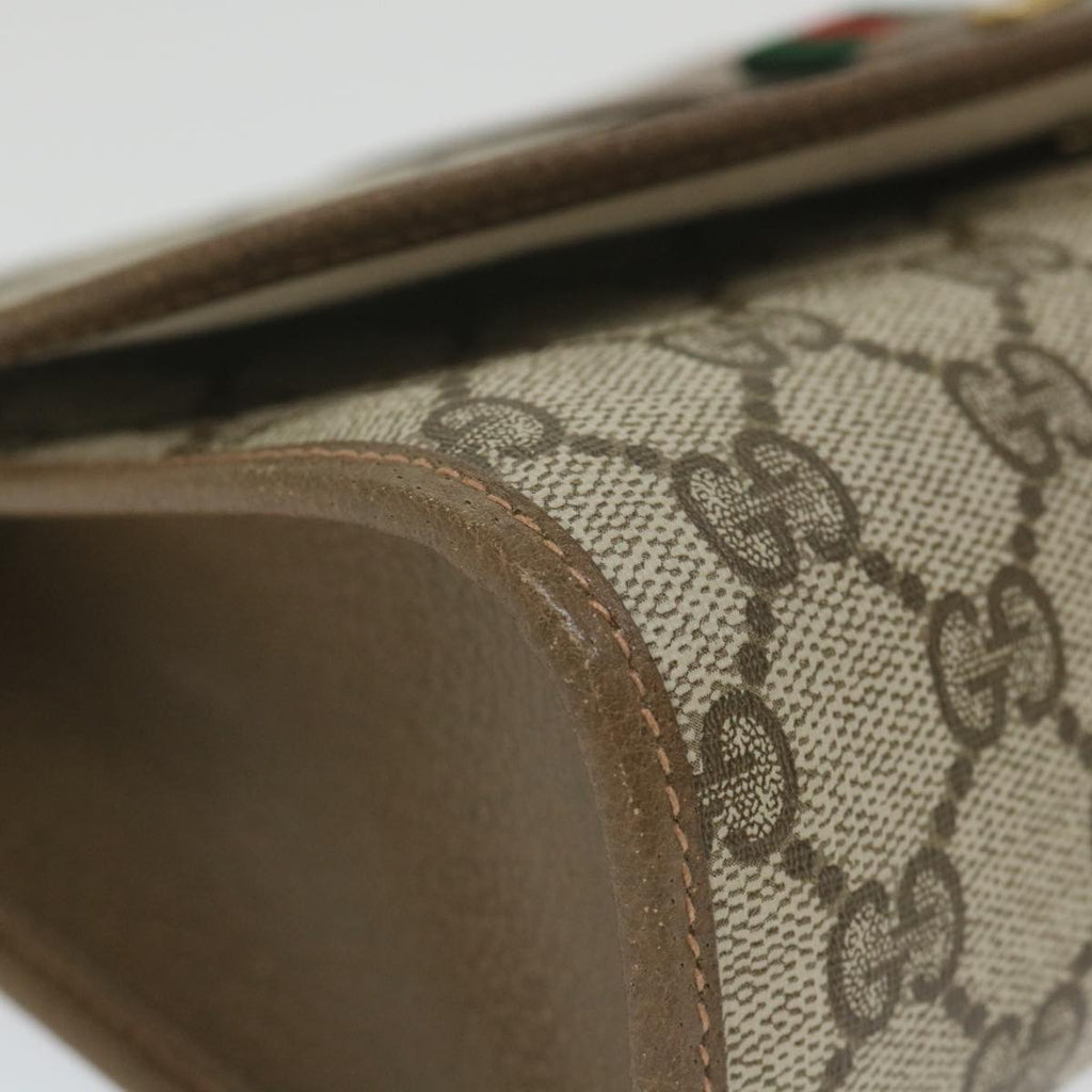 GUCCI GG Supreme Web Sherry Line Clutch Bag Beige Red 89 01 030 yk9482