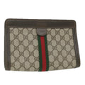 GUCCI GG Supreme Web Sherry Line Clutch Bag Beige Red 41 014 2125 23 yk9483