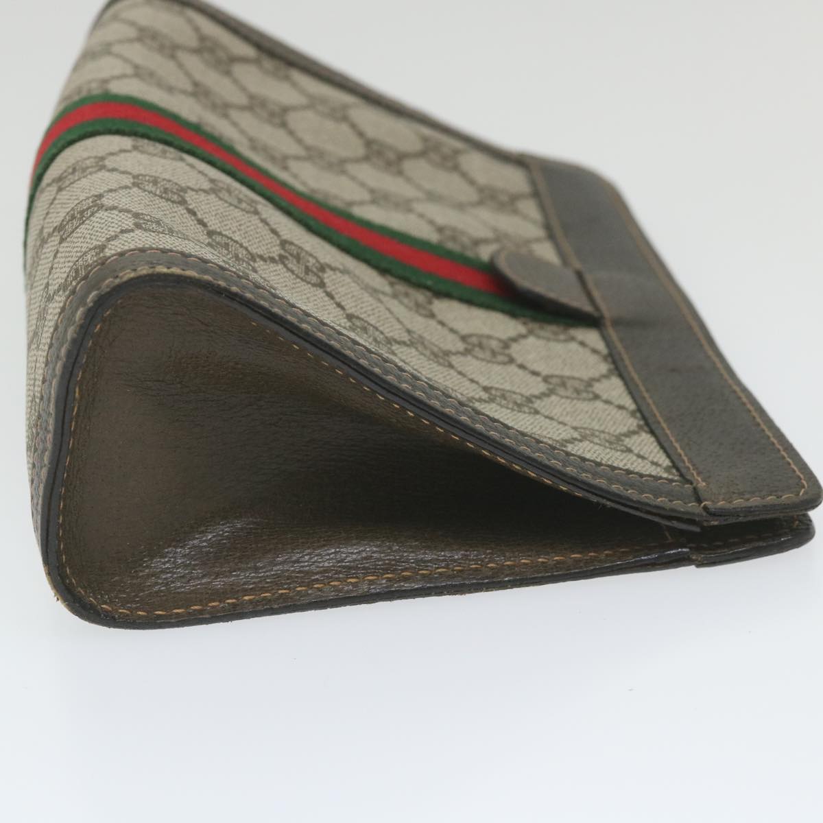 GUCCI GG Supreme Web Sherry Line Clutch Bag Beige Red 41 014 2125 23 yk9483