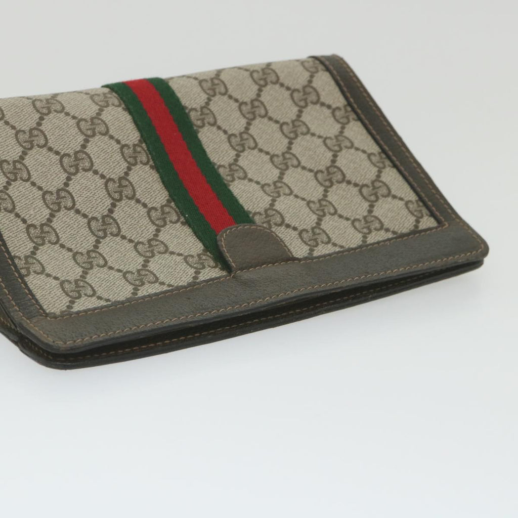 GUCCI GG Supreme Web Sherry Line Clutch Bag Beige Red 41 014 2125 23 yk9483