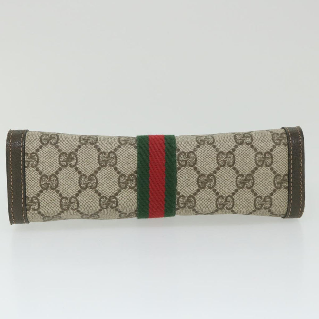 GUCCI GG Supreme Web Sherry Line Clutch Bag Beige Red 41 014 2125 23 yk9483