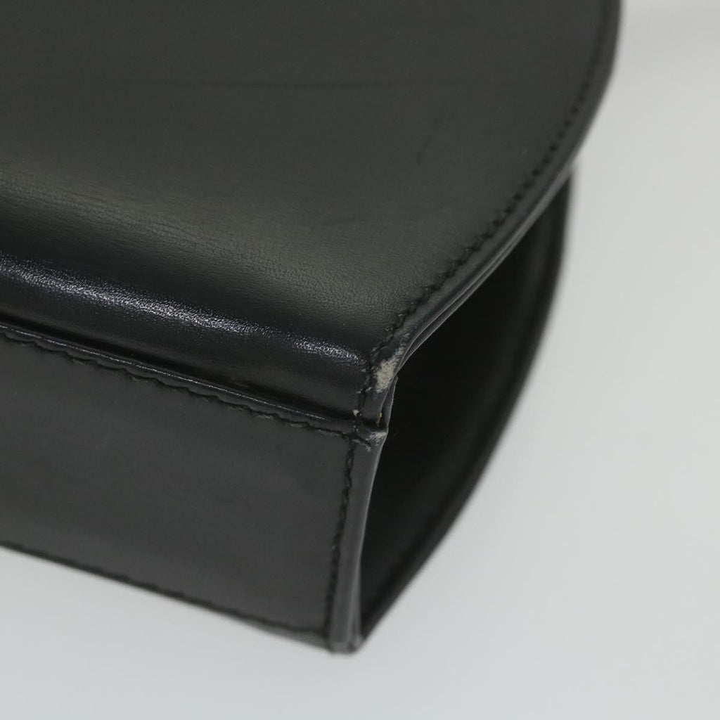 GUCCI Bamboo Turn Lock Shoulder Bag Leather Black 004 46 0474 yk9494