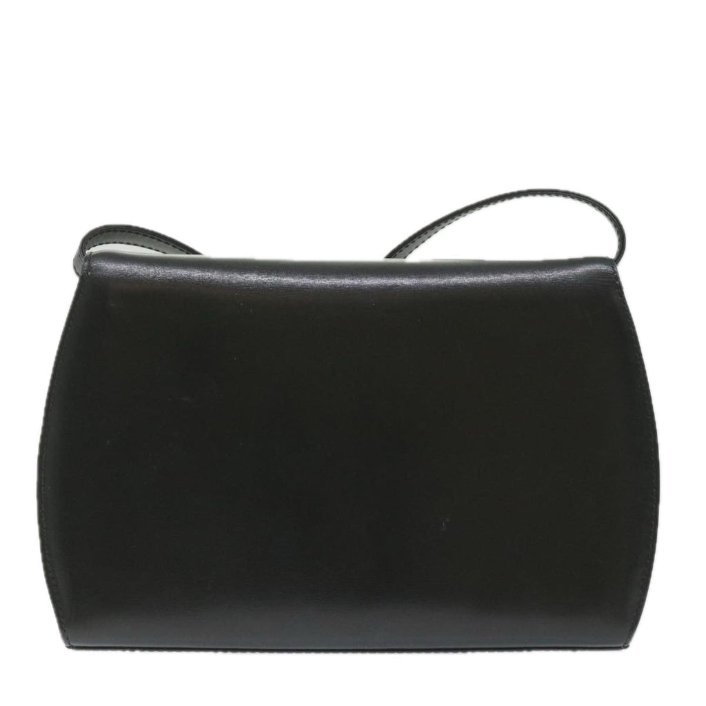 GUCCI Bamboo Turn Lock Shoulder Bag Leather Black 004 46 0474 yk9494