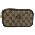 GUCCI GG Supreme Pouch PVC Leather Beige yk9504