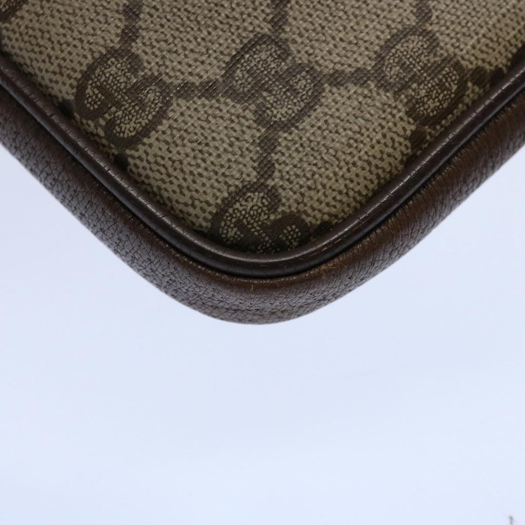 GUCCI GG Supreme Pouch PVC Leather Beige yk9504