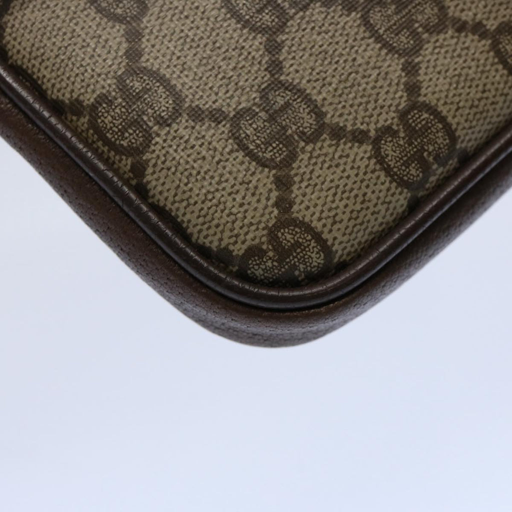 GUCCI GG Supreme Pouch PVC Leather Beige yk9504