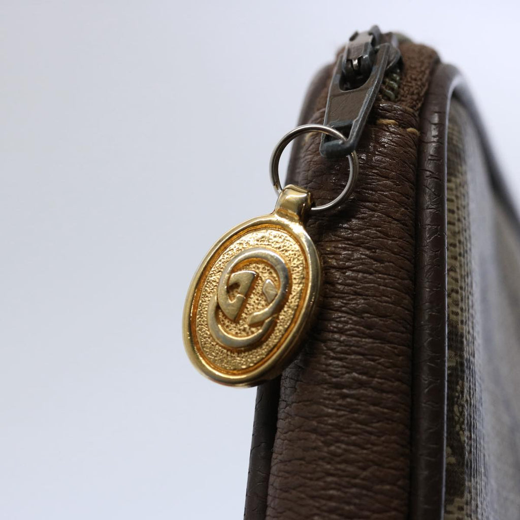 GUCCI GG Supreme Pouch PVC Leather Beige yk9504
