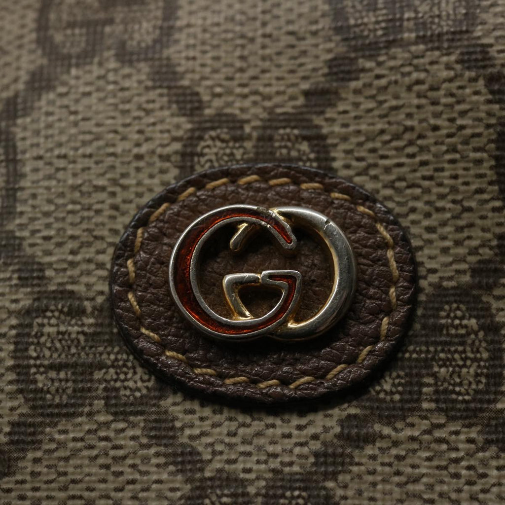 GUCCI GG Supreme Pouch PVC Leather Beige yk9504