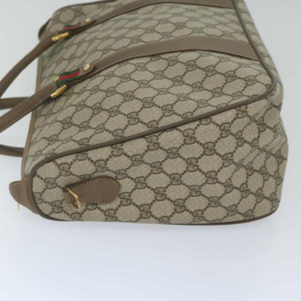 GUCCI GG Supreme Web Sherry Line Boston Bag 2way Beige Red 39 02 041 yk9512