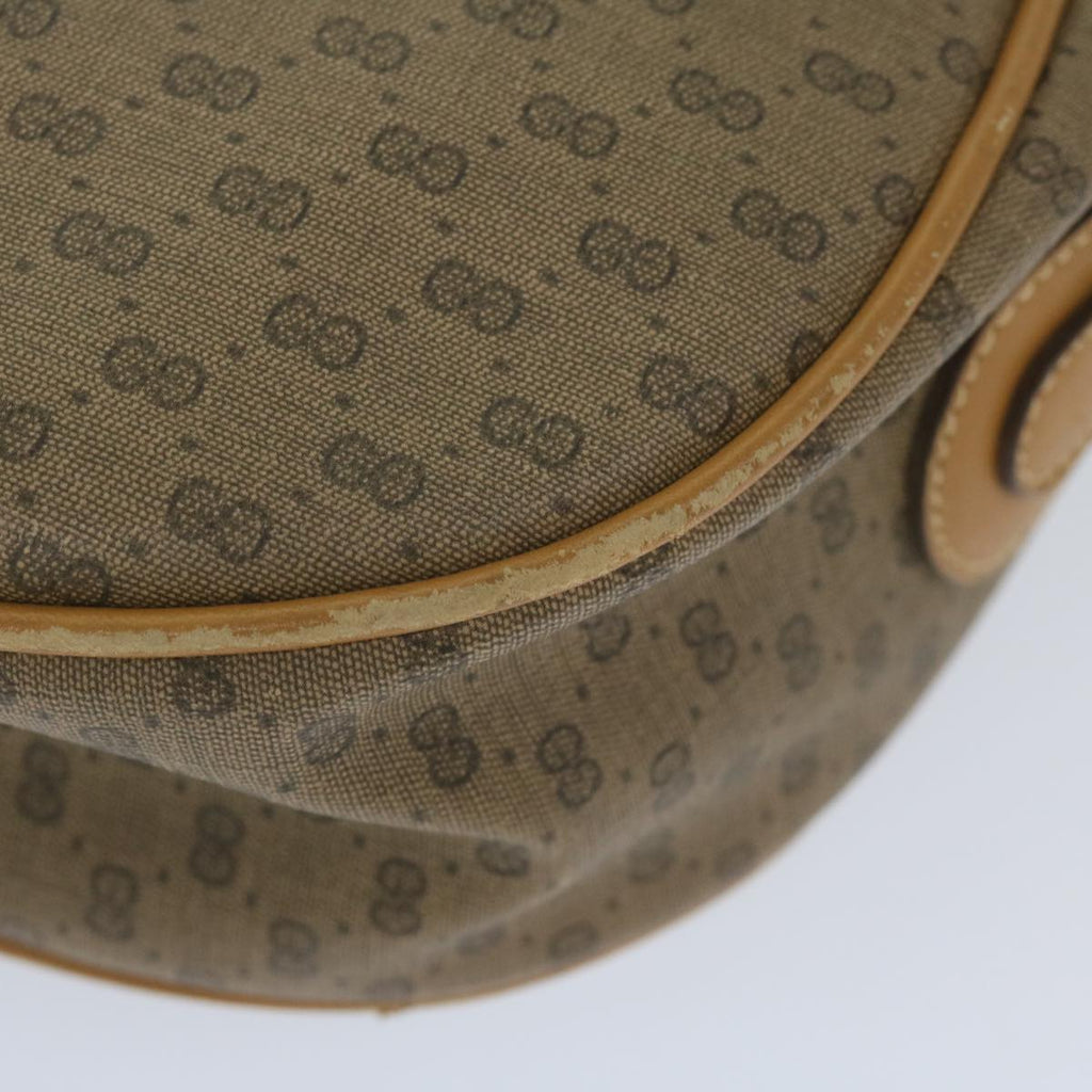 GUCCI Micro GG Canvas Web Sherry Line Shoulder Bag PVC Beige Green yk9514