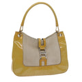 GUCCI Jackie Shoulder Bag Patent leather Suede Yellow 001 4149 yk9517