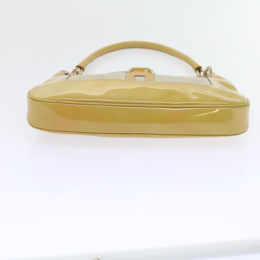 GUCCI Jackie Shoulder Bag Patent leather Suede Yellow 001 4149 yk9517
