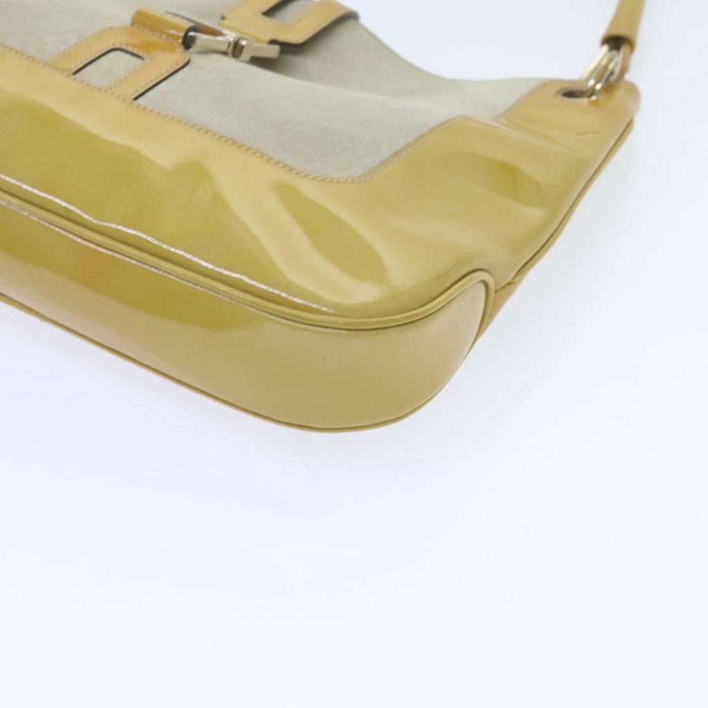 GUCCI Jackie Shoulder Bag Patent leather Suede Yellow 001 4149 yk9517