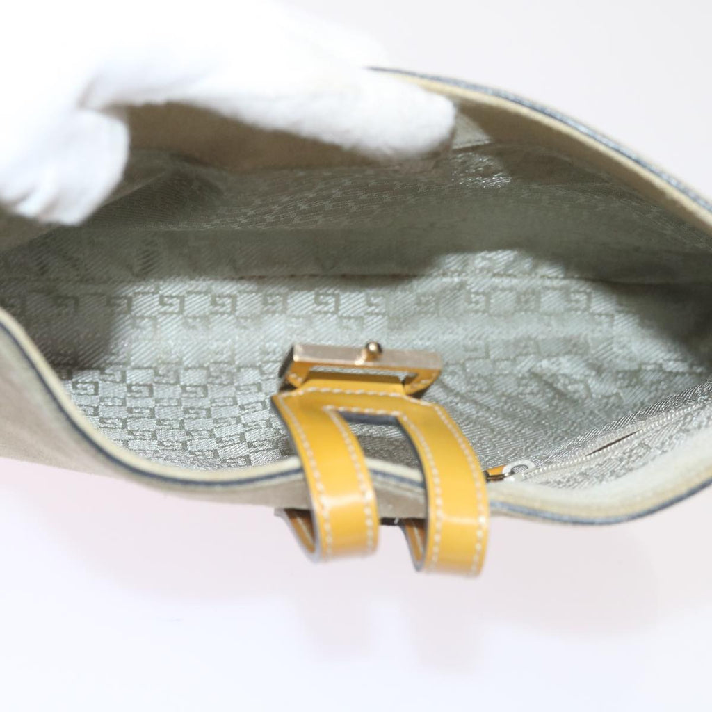 GUCCI Jackie Shoulder Bag Patent leather Suede Yellow 001 4149 yk9517