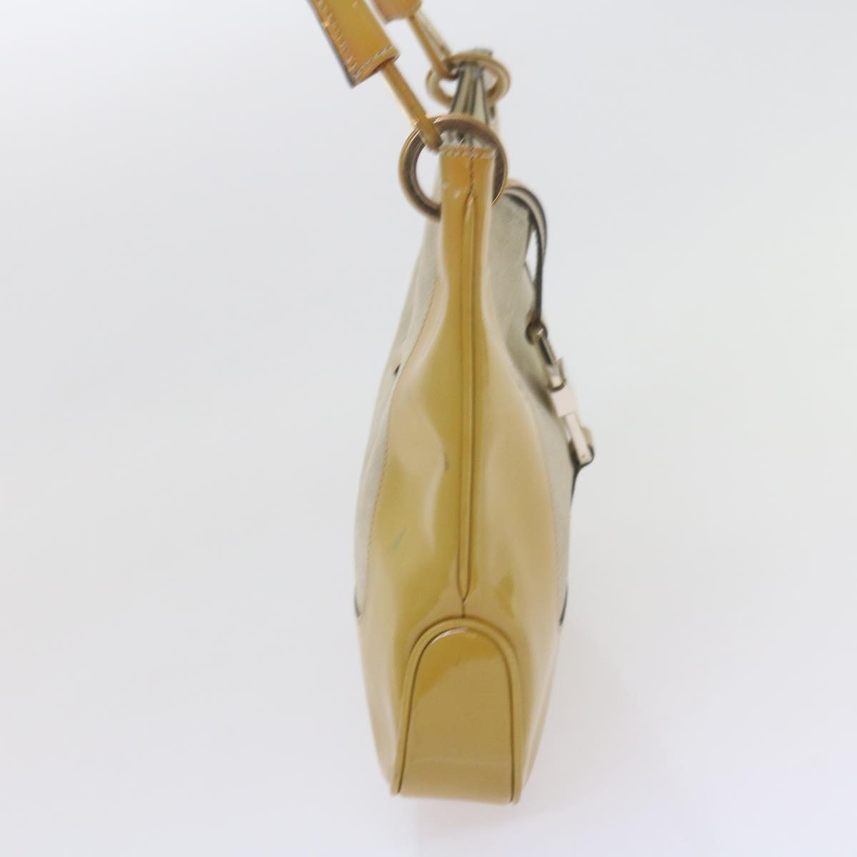 GUCCI Jackie Shoulder Bag Patent leather Suede Yellow 001 4149 yk9517