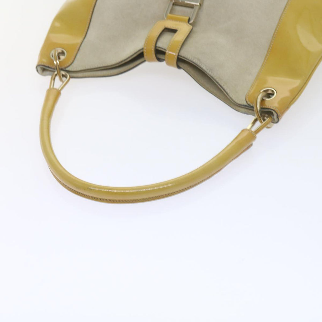 GUCCI Jackie Shoulder Bag Patent leather Suede Yellow 001 4149 yk9517