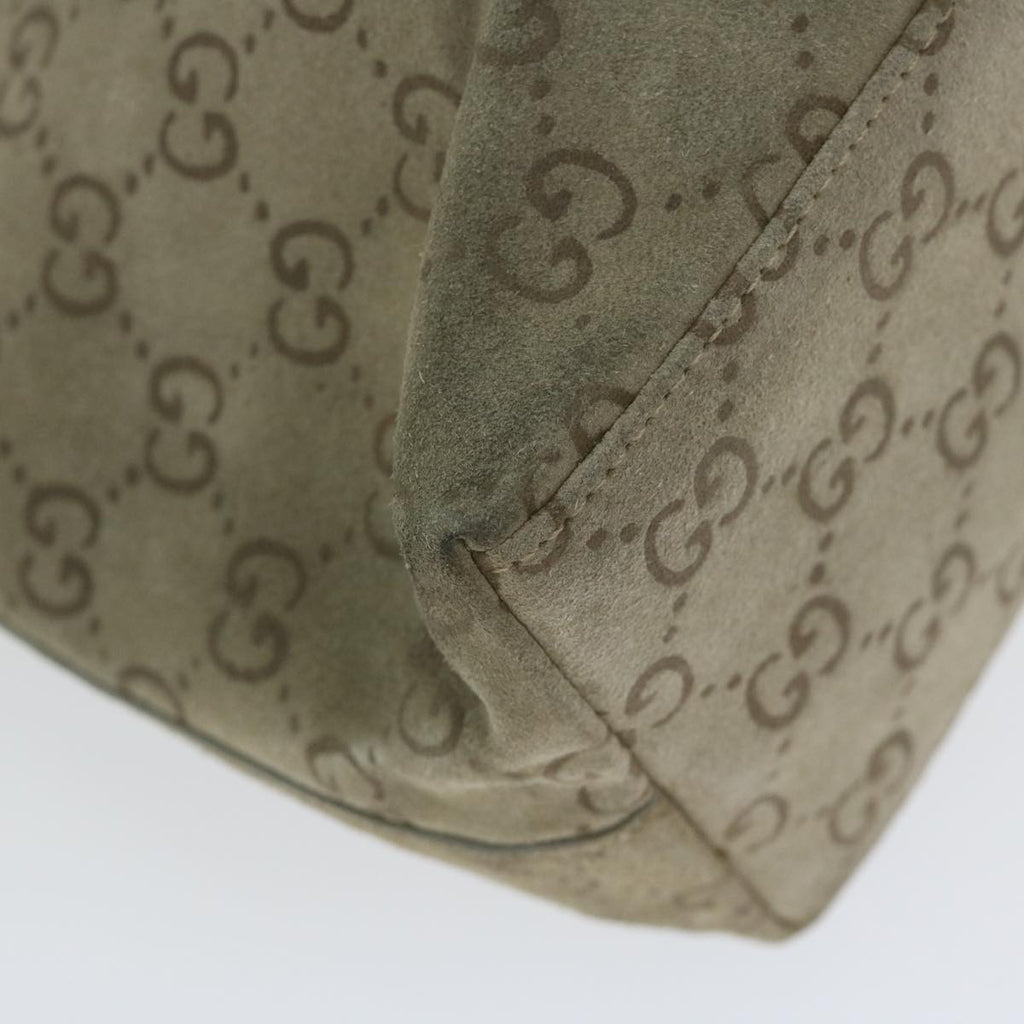 GUCCI GG Canvas Bamboo Shoulder Bag Gray 001 2058 3007 yk9522