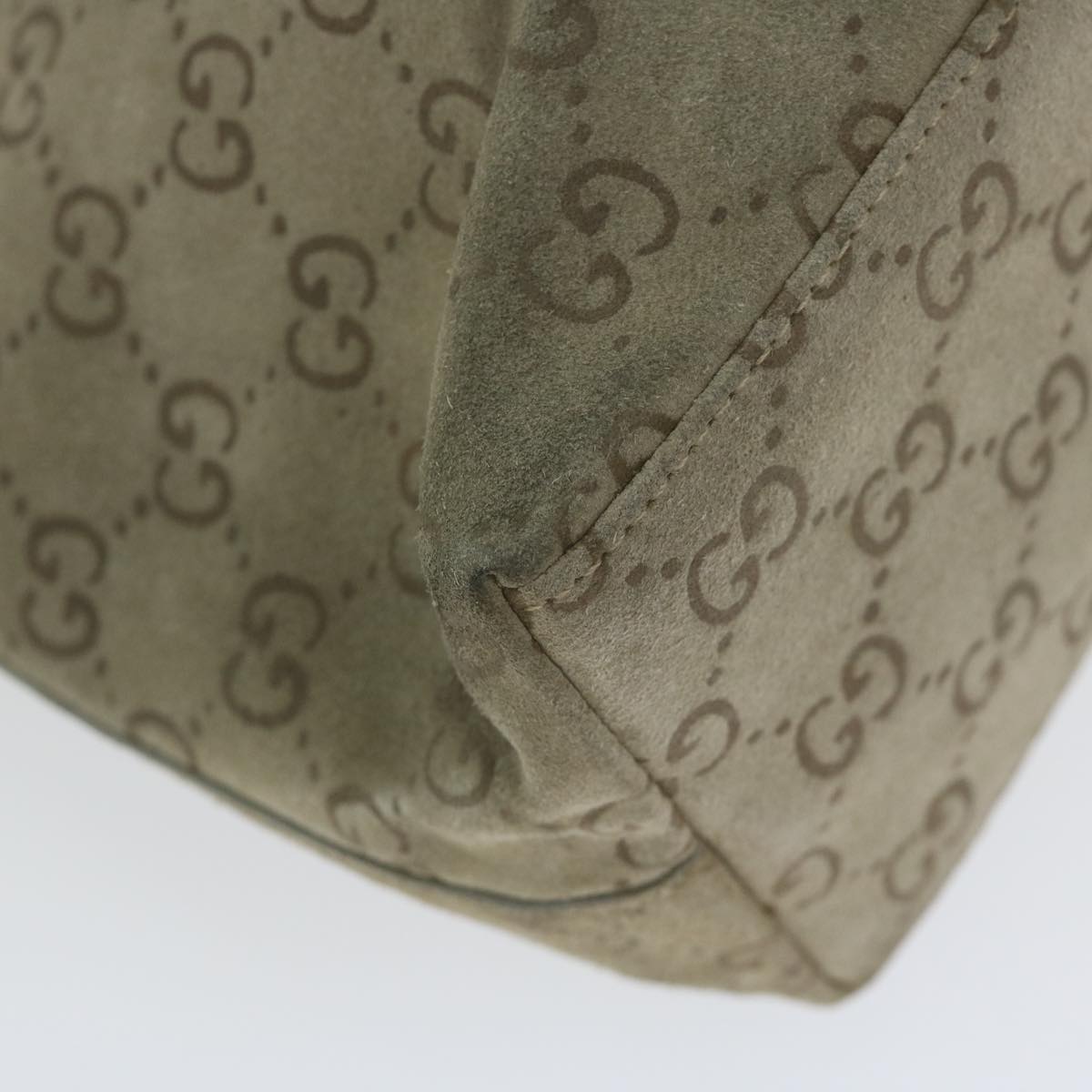 GUCCI GG Canvas Bamboo Shoulder Bag Gray 001 2058 3007 yk9522