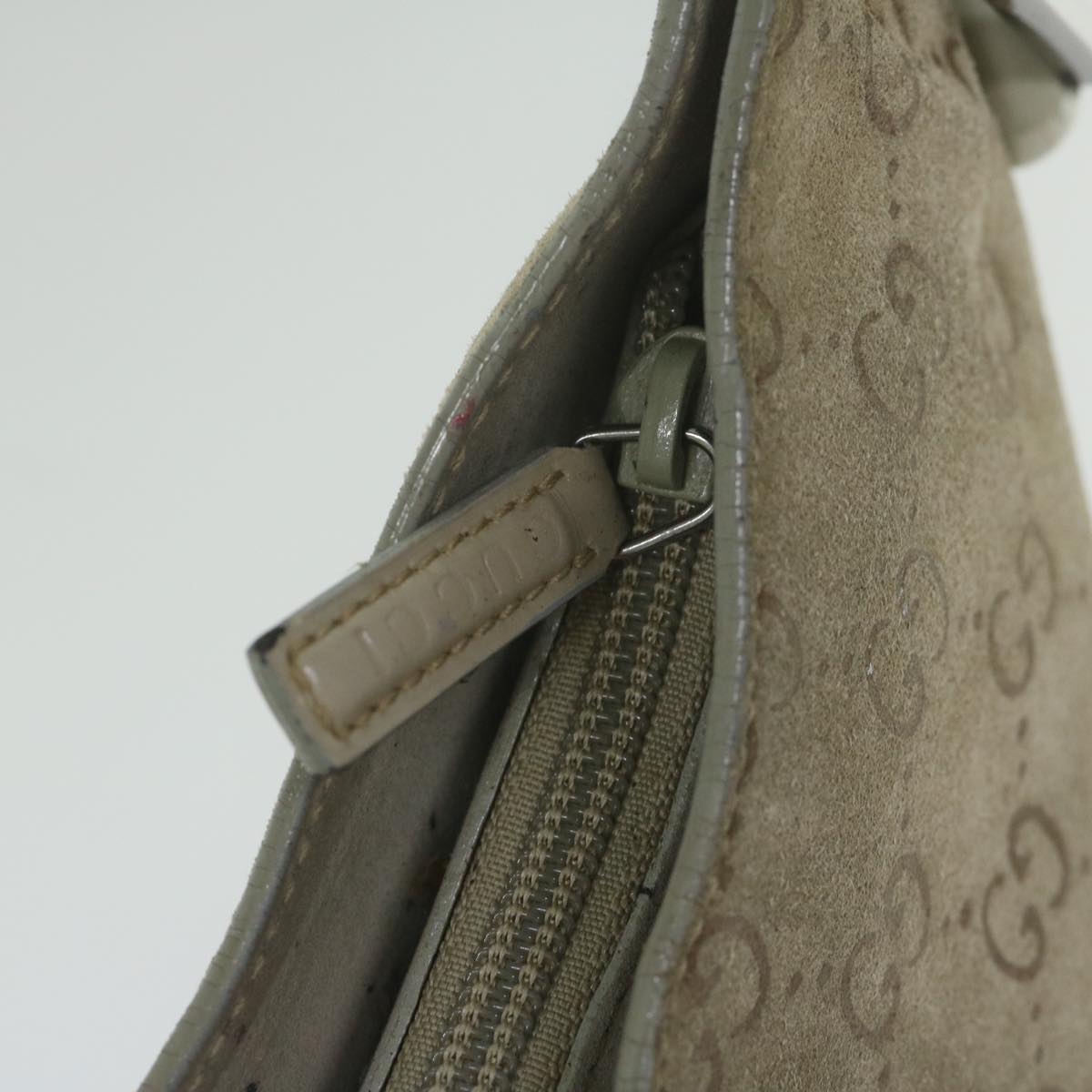 GUCCI GG Canvas Bamboo Shoulder Bag Gray 001 2058 3007 yk9522