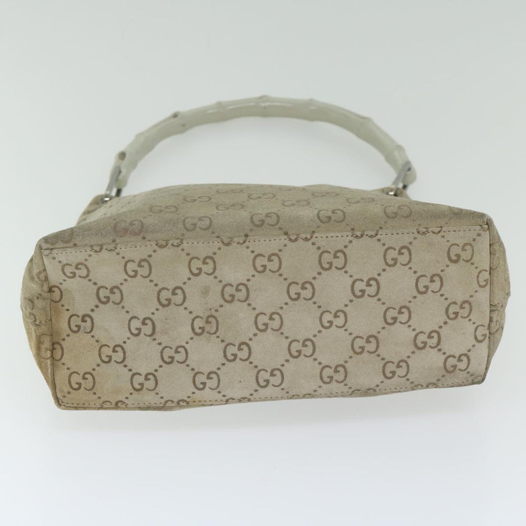 GUCCI GG Canvas Bamboo Shoulder Bag Gray 001 2058 3007 yk9522