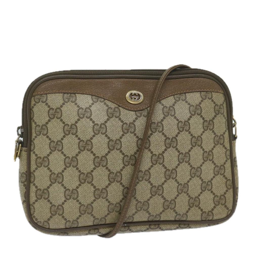 GUCCI GG Supreme Shoulder Bag PVC Leather Beige 56 02 068 yk9527