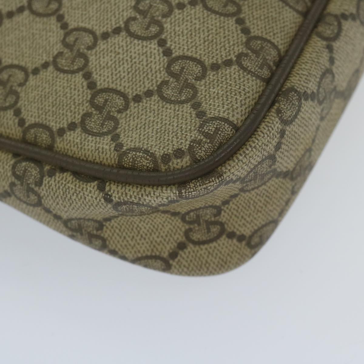 GUCCI GG Supreme Shoulder Bag PVC Leather Beige 56 02 068 yk9527