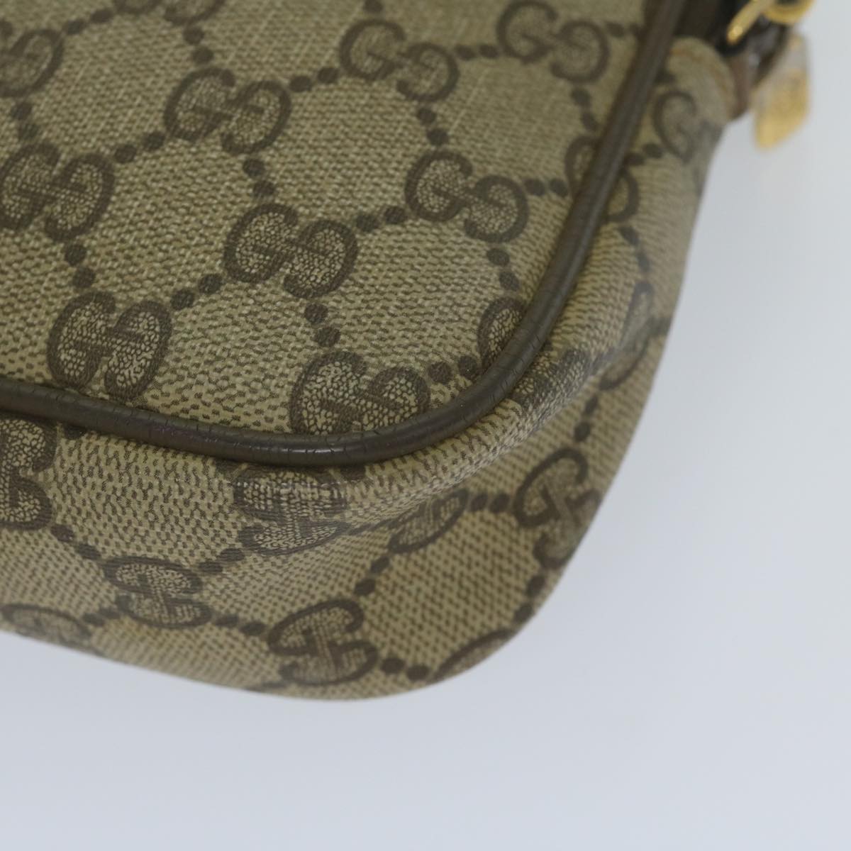GUCCI GG Supreme Shoulder Bag PVC Leather Beige 56 02 068 yk9527