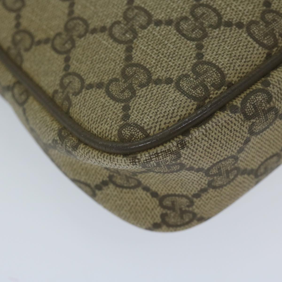 GUCCI GG Supreme Shoulder Bag PVC Leather Beige 56 02 068 yk9527