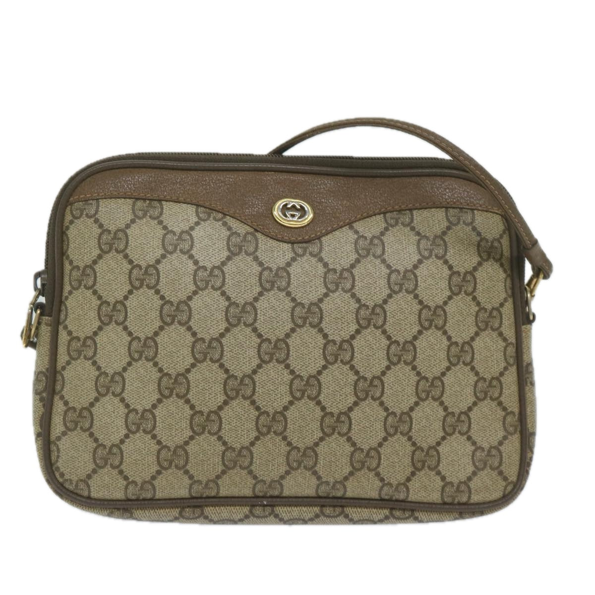 GUCCI GG Supreme Shoulder Bag PVC Leather Beige 56 02 068 yk9527