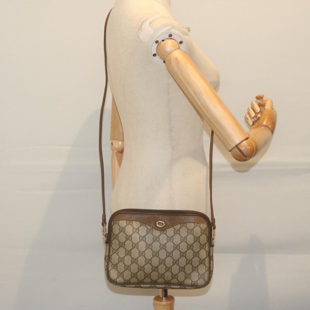 GUCCI GG Supreme Shoulder Bag PVC Leather Beige 56 02 068 yk9527