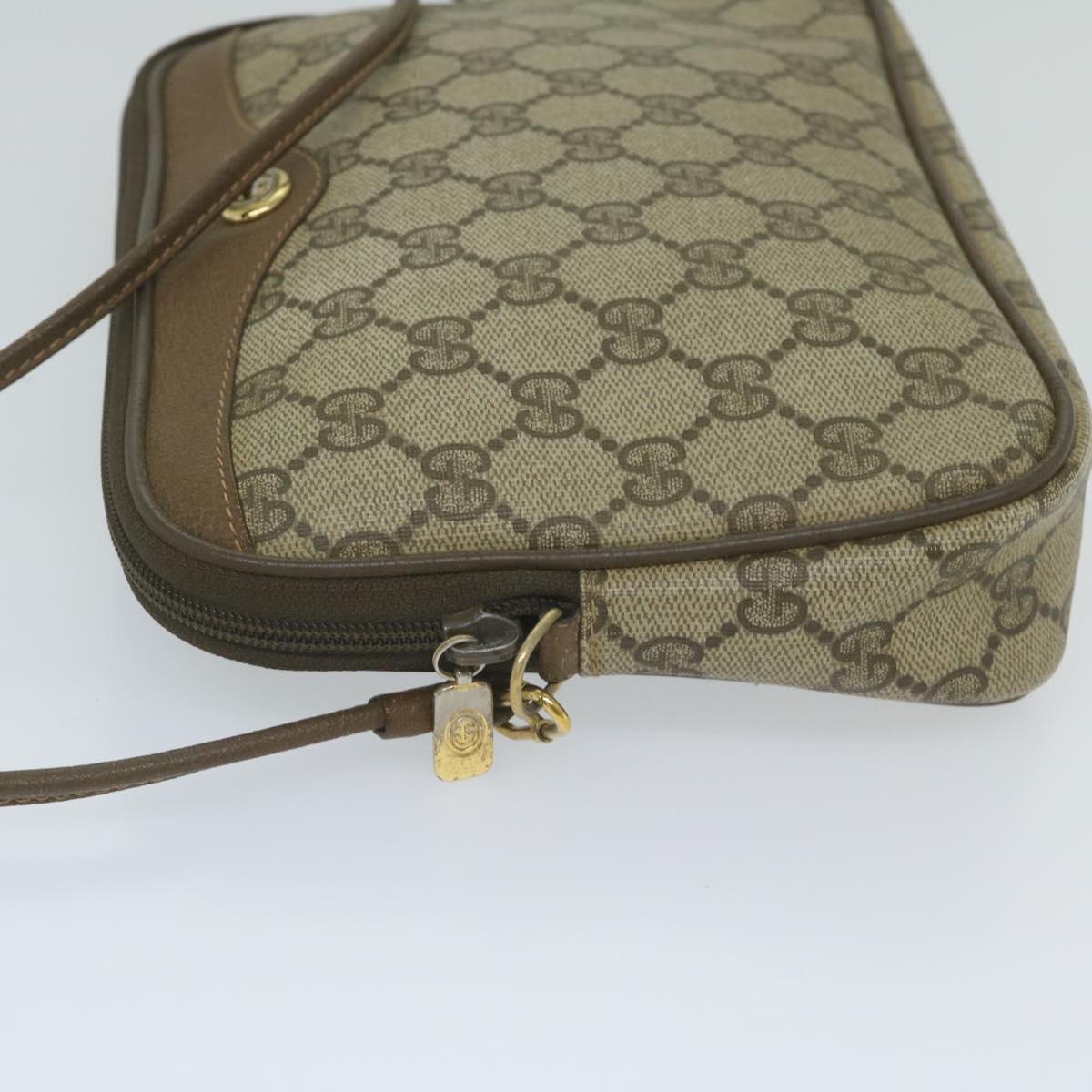 GUCCI GG Supreme Shoulder Bag PVC Leather Beige 56 02 068 yk9527