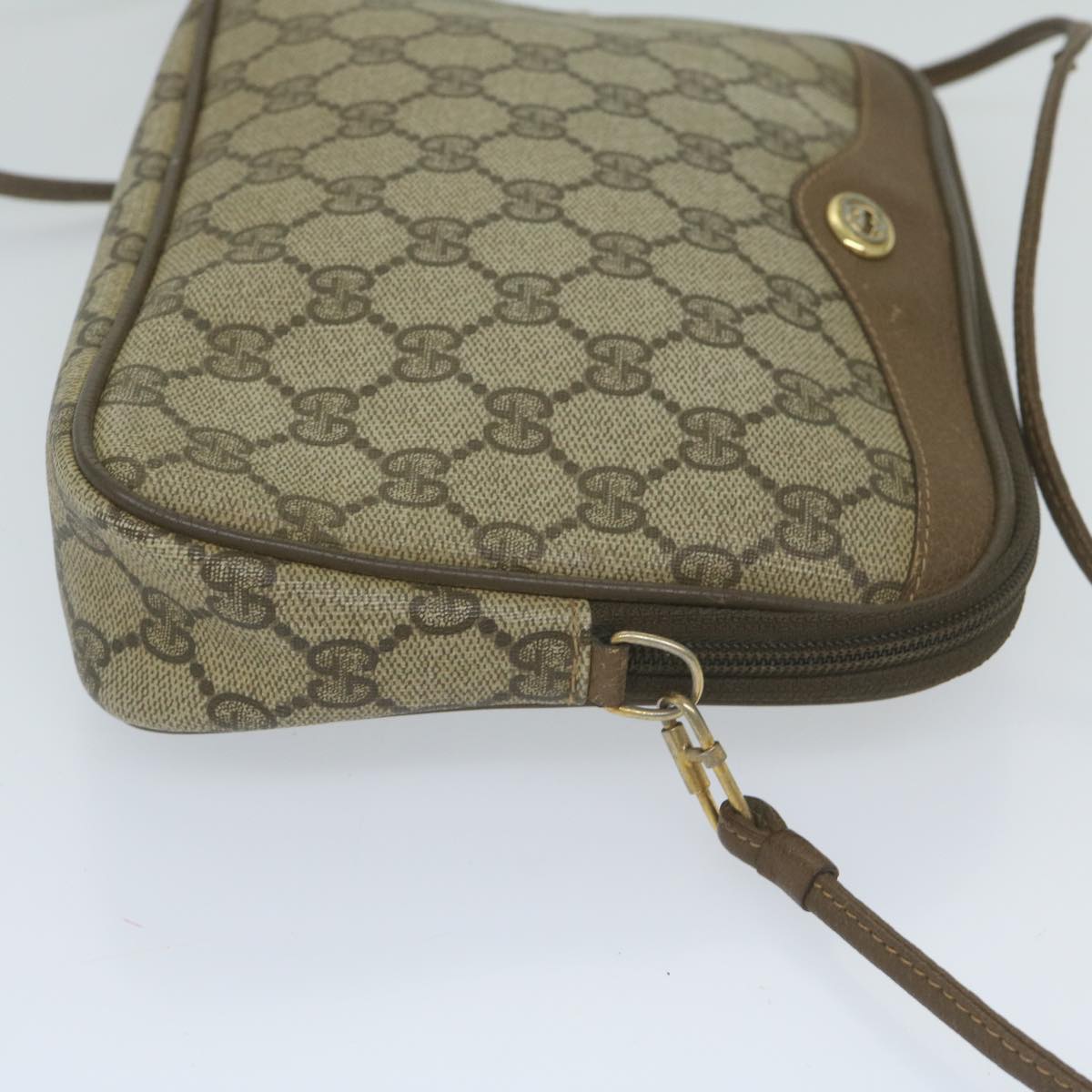 GUCCI GG Supreme Shoulder Bag PVC Leather Beige 56 02 068 yk9527