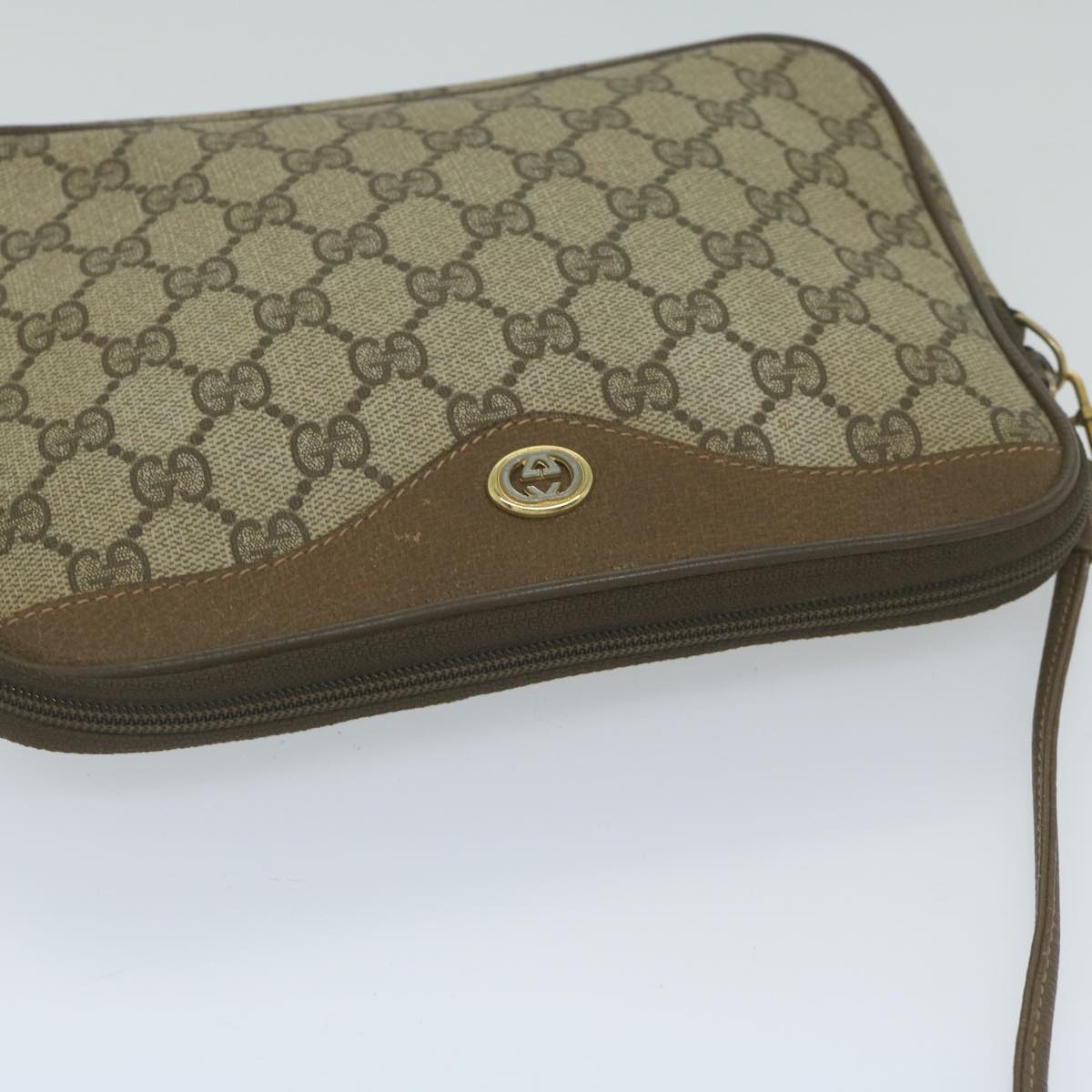 GUCCI GG Supreme Shoulder Bag PVC Leather Beige 56 02 068 yk9527