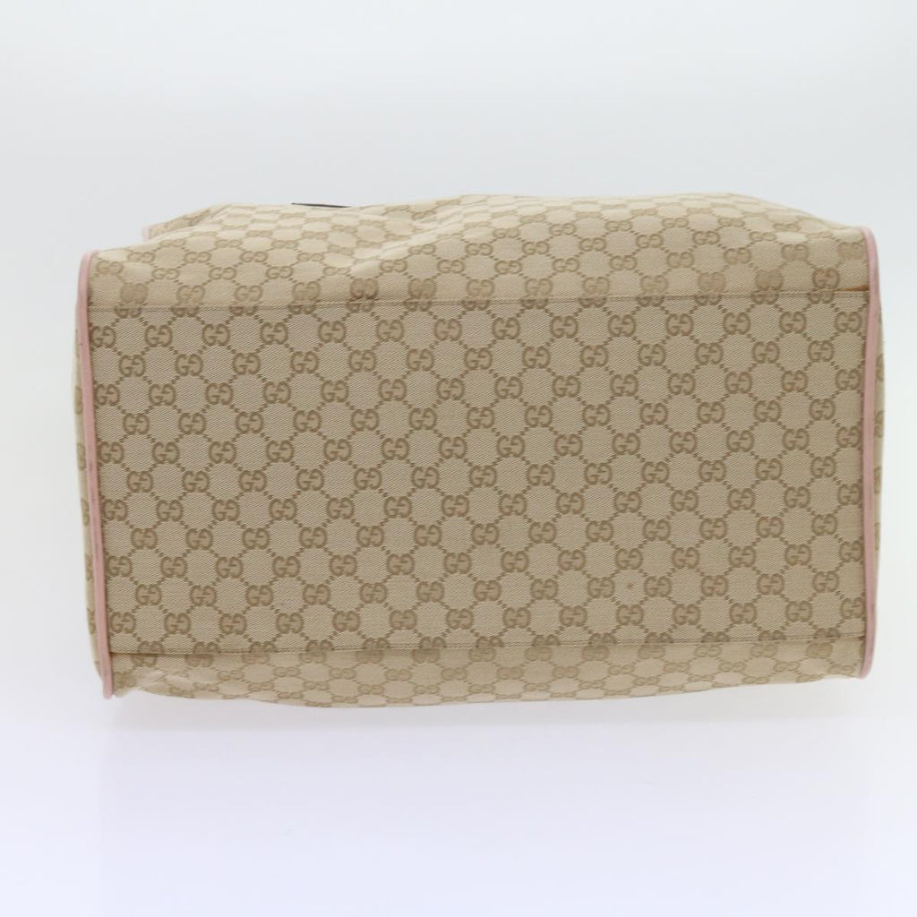 GUCCI GG Canvas Sherry Line Boston Bag Beige Light Blue Pink 153240 yk9531