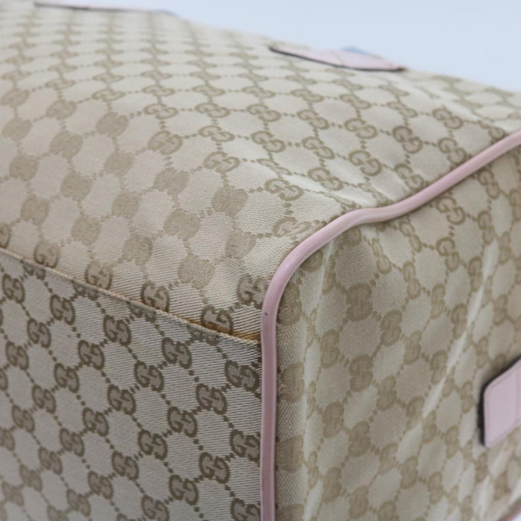 GUCCI GG Canvas Sherry Line Boston Bag Beige Light Blue Pink 153240 yk9531