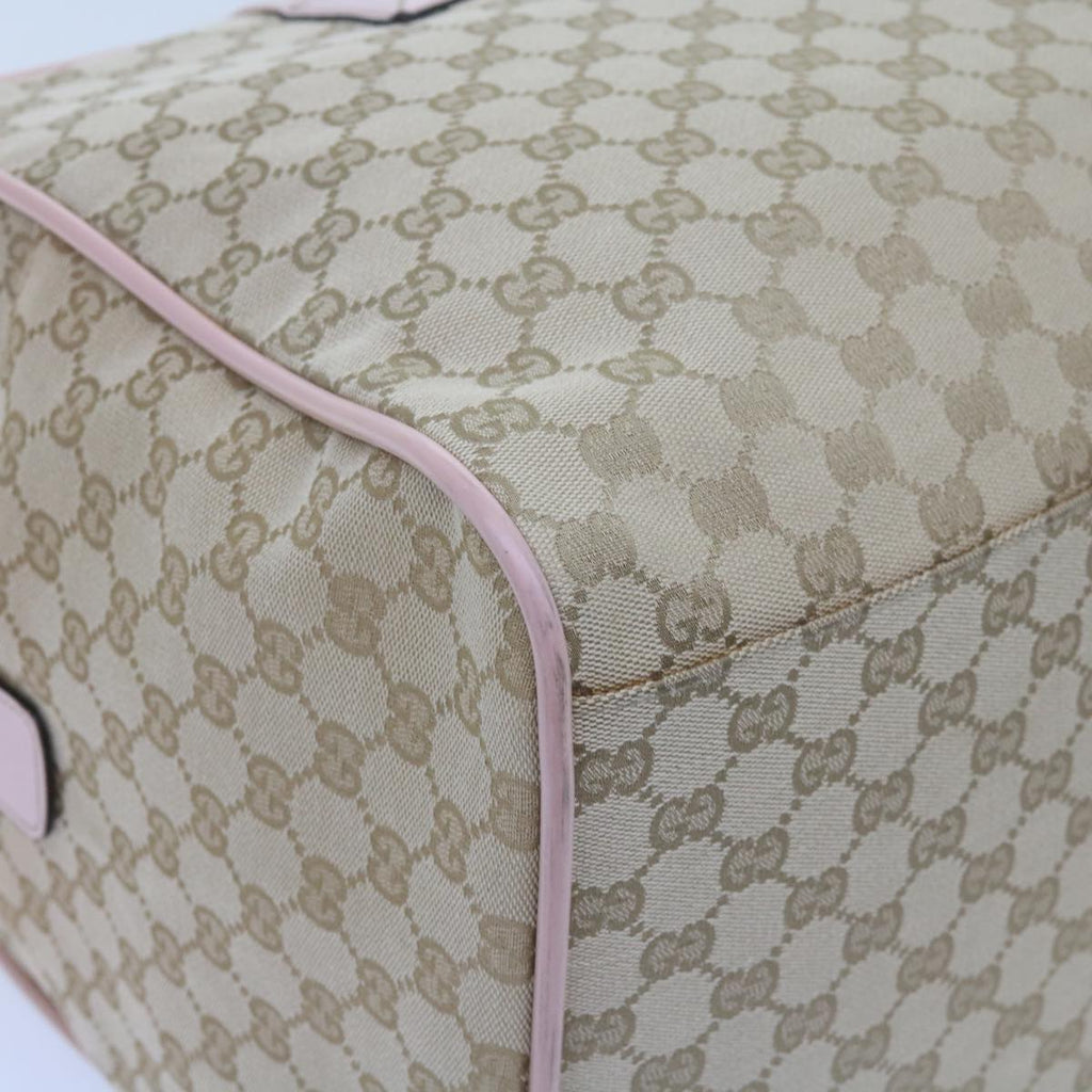 GUCCI GG Canvas Sherry Line Boston Bag Beige Light Blue Pink 153240 yk9531