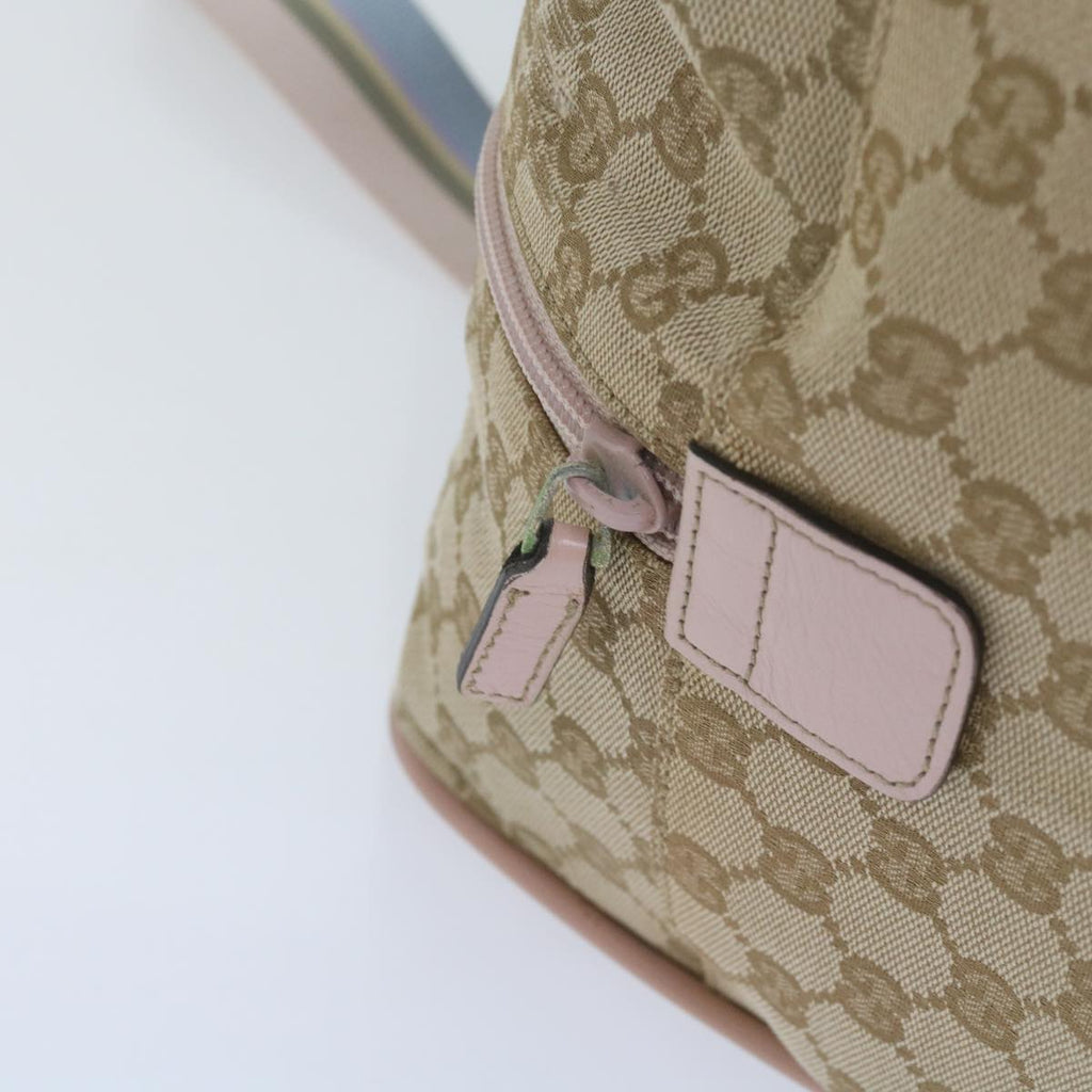 GUCCI GG Canvas Sherry Line Boston Bag Beige Light Blue Pink 153240 yk9531
