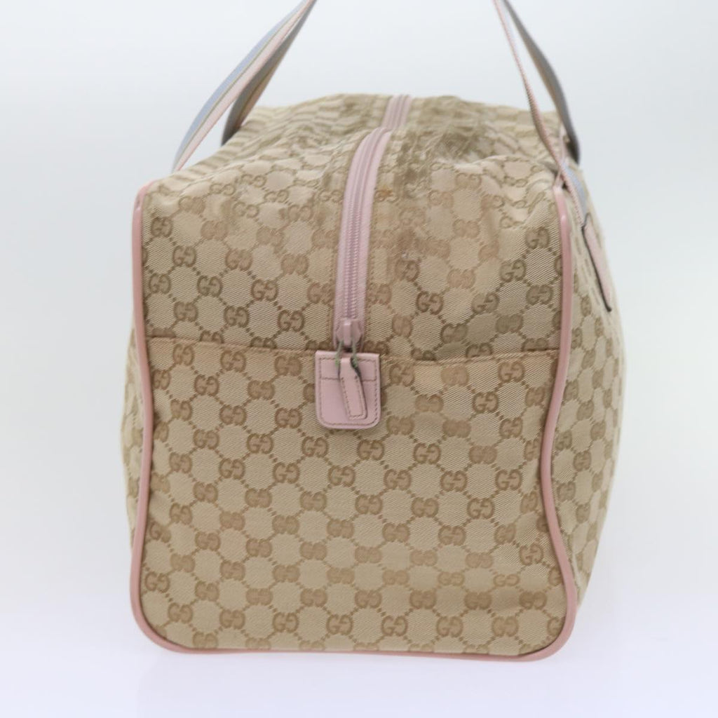 GUCCI GG Canvas Sherry Line Boston Bag Beige Light Blue Pink 153240 yk9531