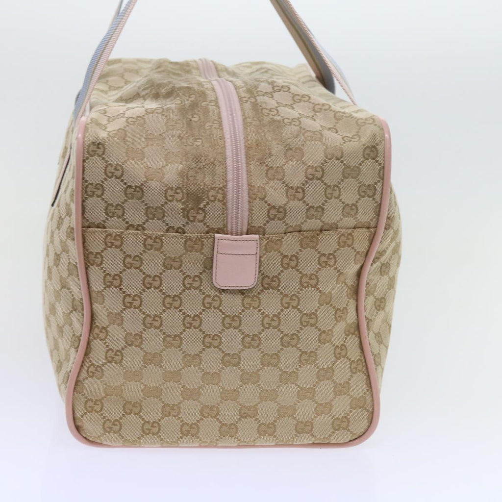 GUCCI GG Canvas Sherry Line Boston Bag Beige Light Blue Pink 153240 yk9531