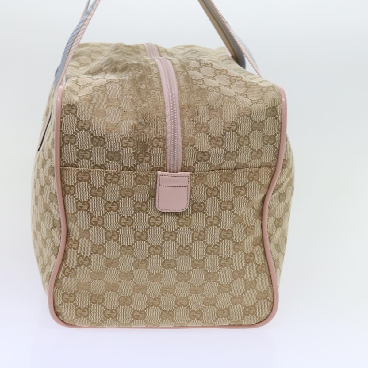 GUCCI GG Canvas Sherry Line Boston Bag Beige Light Blue Pink 153240 yk9531