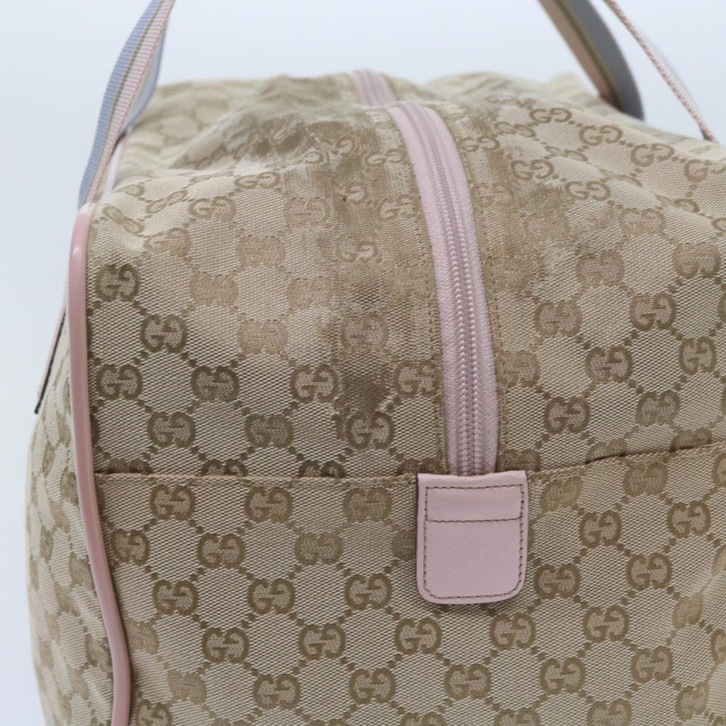 GUCCI GG Canvas Sherry Line Boston Bag Beige Light Blue Pink 153240 yk9531