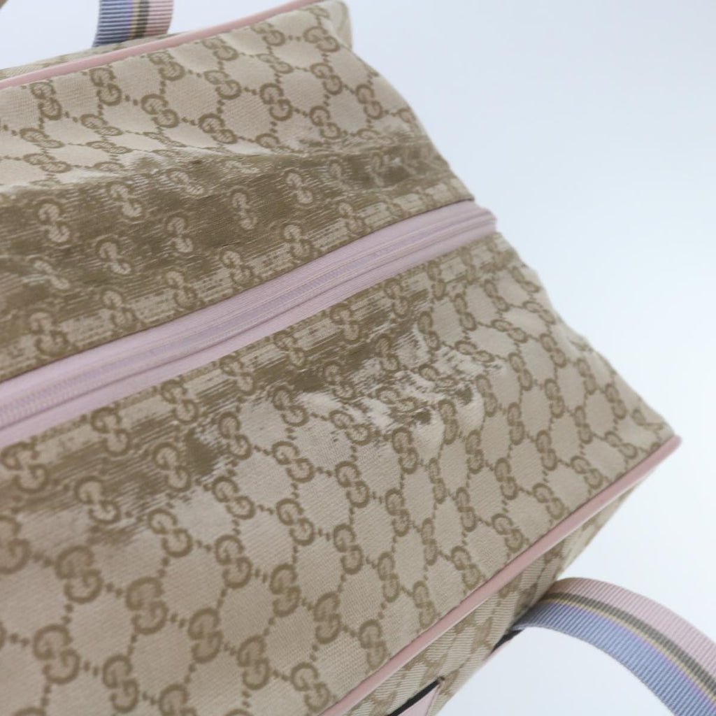 GUCCI GG Canvas Sherry Line Boston Bag Beige Light Blue Pink 153240 yk9531