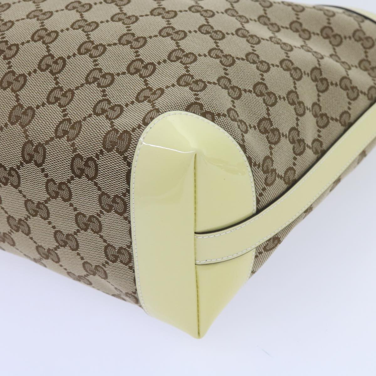 GUCCI GG Canvas Bamboo Hand Bag Beige 311175 yk9538