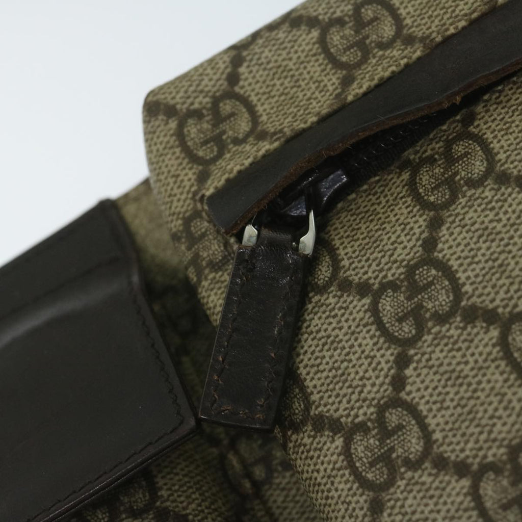 GUCCI GG Supreme Waist bag PVC Leather Beige 28566 yk9547