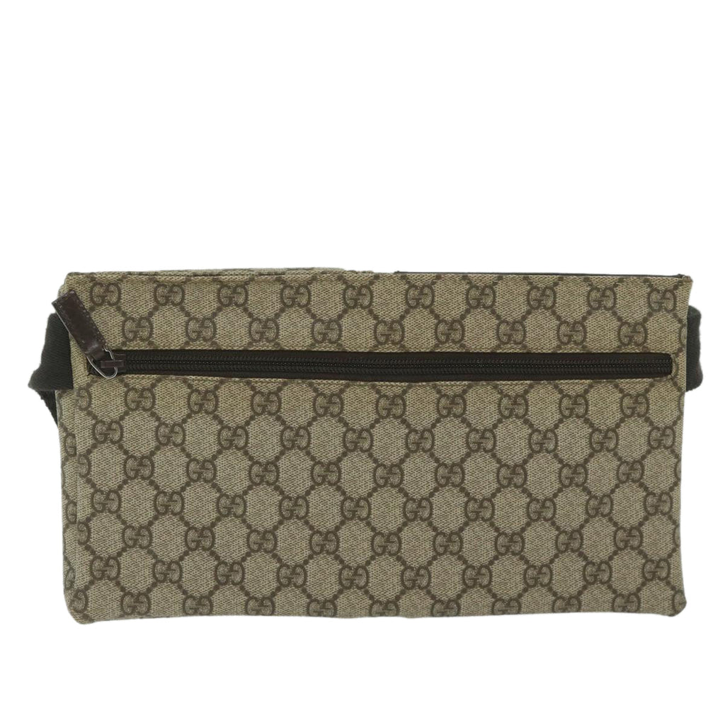 GUCCI GG Supreme Waist bag PVC Leather Beige 28566 yk9547