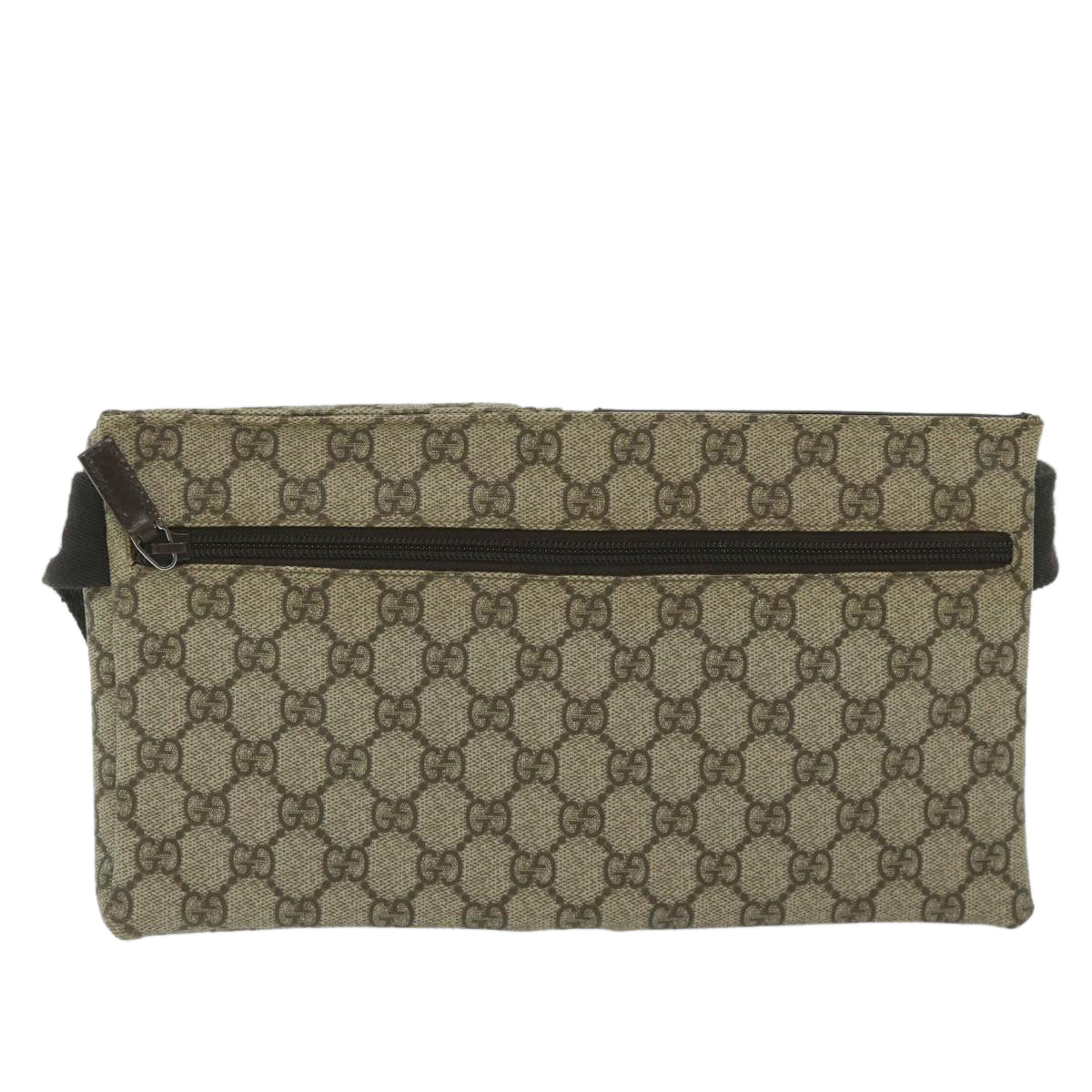 GUCCI GG Supreme Waist bag PVC Leather Beige 28566 yk9547