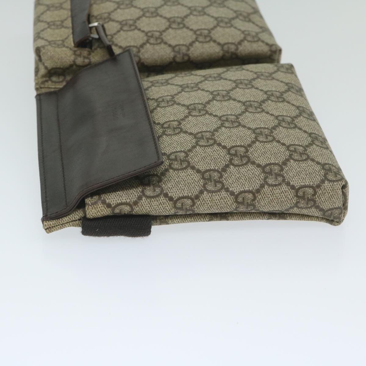 GUCCI GG Supreme Waist bag PVC Leather Beige 28566 yk9547